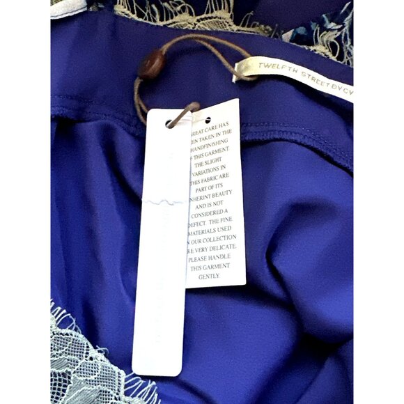 Twelfth Street by Cynthia Vincent Small Navy Floral Silk Maxi Dress Coastal Chic - Picture 8 of 16